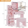 homfan 4 Drawer Storage Cabinet Dresser with Sliding Mirror and 3 Color Lighting Lights Open Shelf - 4 of 4
