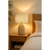 ALOADECOR 20'' Natural Rattan Bedside Table Lamp Coastal Nightstand Lamp with Classic Beige Fabric Shade for Bedroom, Living Room - 3 of 4