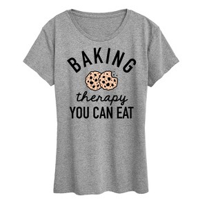 Women's - Instant Message - Baking Therapy- Women's Short Sleeve Graphic T-Shirt Short Sleeve Graphic T-Shirt - 1 of 4