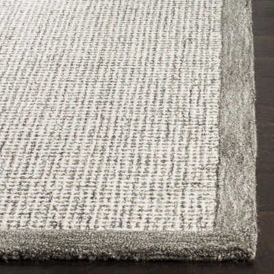 Sage and Ivory Handmade Wool Abstract 6' x 9' Area Rug