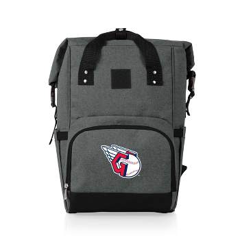 MLB Cleveland Guardians On The Go Roll-Top Cooler Backpack - Heathered Gray