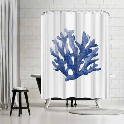 Americanflat Blue Coral 3 by Nuada 71" x 74" Shower Curtain