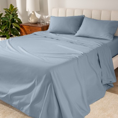 260 Thread Count Organic Cotton Percale Bed Sheet Set by Bare Home