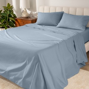 260 Thread Count Organic Cotton Percale Bed Sheet Set by Bare Home - 1 of 4