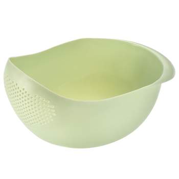 Unique Bargains Rice Wash Strainers Colander Fruit Washing Bowl Multipurpose Plastic Basket