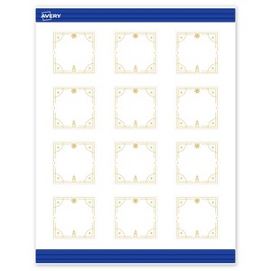 Avery Square Cards, 2" x 2", Gold-White Christmas Trees, Matte, 120 - 1 of 4