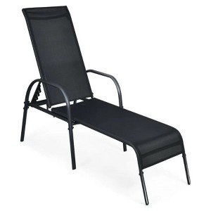 26''Adjustable Patio Chaise Folding Lounge Chair with Backrest - 1 of 4