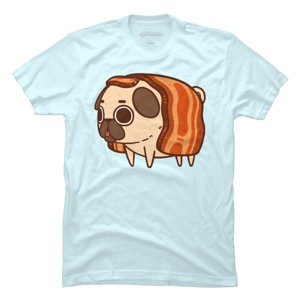 Men's Design By Humans Puglie Bacon Strip By Puglie T-Shirt - 1 of 3