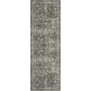 Runner Rug Machine Washable, Non-Slip Low Pile Vintage Carpet for Kitchen, Laundry, Entryway - 1 of 4