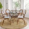 Merrick Lane Celia Set of Four Stacking Thonet Bistro Style Chair with Arms, PE Rattan Seat, and Metal Frame for Indoor/Outdoor Use - 2 of 4