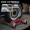 Car Dolly Jack Set of 4, 1500LBS Capacity Hydraulic Car Wheel Dolly, Rollers with Foot Pedal, for Tire Auto Repair Moving - 4 of 4