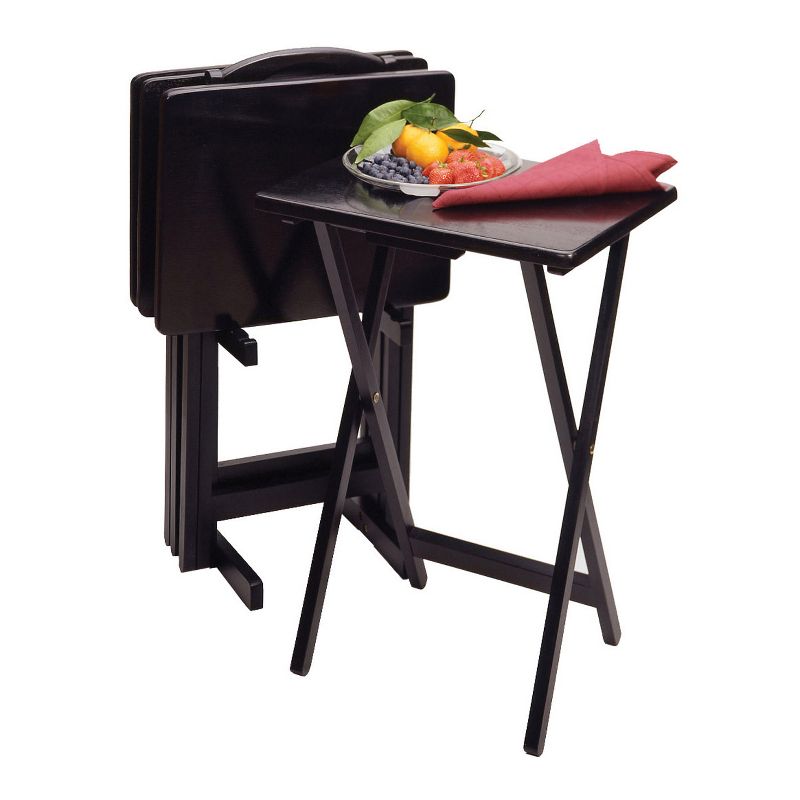 5pc Alex Snack Table Set - Black - Winsome, 3 of 14