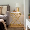 Hommoo Round End Table, 26" Tall Sofa Side Table with Faux Marble Top - 4 of 4