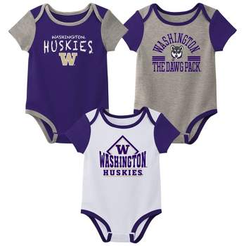 NCAA Washington Huskies Infant Boys' 3pk Bodysuit