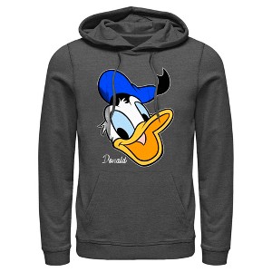 Men's Mickey & Friends Donald Duck Big Face Pull Over Hoodie - 1 of 4