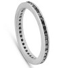 Pompeii3 1/2ct Raw Black Diamond Channel Set Eternity Ring 14K White Gold - 2 of 3