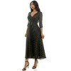 Harlow & Rose Womens 3/4 Ruched Sleeve Faux Wrap Maxi Dress - 2 of 3