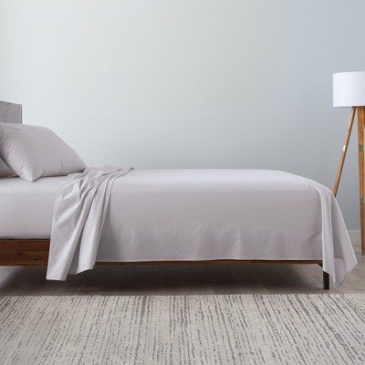 Twin Silver Solid Microfiber Sheet Set