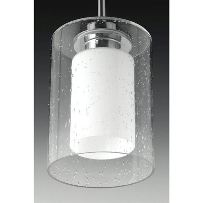 Graphite Double Glass Mini Pendant Light with Seeded and Etched Glass