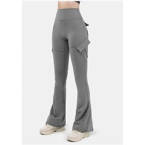 DOMETOUR Women's High Waisted Cargo Joggers Flare Leggings Womens Cargo Pants with Pockets - 1 of 4