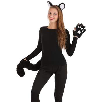HalloweenCostumes.com One Size Fits Most   Deluxe Black Cat Costume Kit, Black