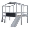 NicBex House Shaped Twin over Twin Loft Bunk Bed, Wooden Bed Frame with Guardrails and Slide for Bedroom - 3 of 4