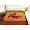 RugSmith Red Machine Tufted Merry Christmas Truck Coir Doormat - 2 of 4