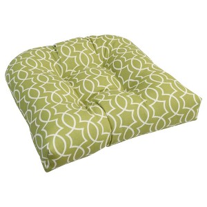 Blazing Needles, 19-inch U-Shaped Spun Polyester Outdoor Tufted Dining Chair Cushion - 1 of 2