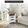 Farmhouse Industrial 24" End Table | 2-Drawer Nightstand with Charging Station & Open Cubby | Wood Side Table for Living Room, Bedroom, Sofa Side - 4 of 4