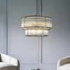 ALOADECOR Modern Glam Glass Drum Chandelier Contemporary Hanging Light For Living Room Entryway Bedroom - 3 of 4