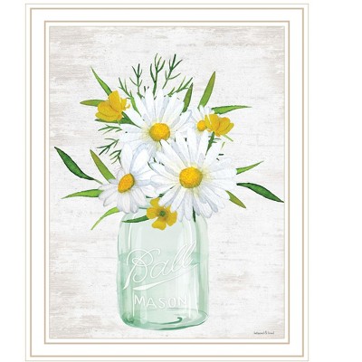 HomeRoots Floral Bouquet White Framed Print Wall Art
