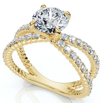 Pompeii3 1.40Ct Tori Diamond Engagement Ring 14k Gold or Platinum Lab Created