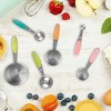 Hastings Home Stainless Steel Measuring Cups and Spoons for Baking and Cooking - Assorted Sizes and Silicone Handle Colors, Set of 10 - 2 of 4