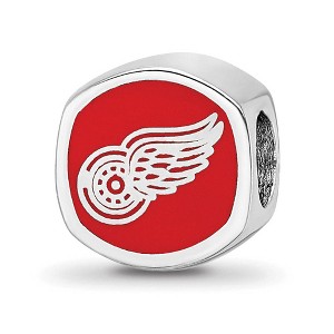 Black Bow Jewelry Sterling Silver Detroit Red Wings NHL Bead Charm - 1 of 4