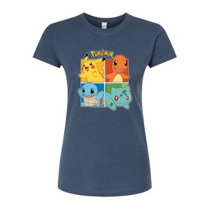 Women's - Pokémon - Starter Pokémon Character Grid Fitted Graphic T-Shirt - 1 of 3