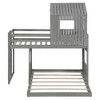 Twin Over Full Bunk Bed Loft Bed with Playhouse Design, Ladder & Guardrails - ModernLuxe - 4 of 4