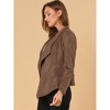 Allegra K Women's Faux Suede Lapel Draped Outwear Open Front Jacket - 4 of 4