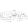 Modern 2 Seater Sofa With Ottoman, Sectional Sofas Large With 2 Ottoman, Large L Shape Sofa With Waist Pillow And Throw Pillows-Cuddlewood - 4 of 4