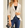 Womens Blazer 3/4 Sleeve Casual Office Business Open Front Suit Jacket Cardigan - image 3 of 4