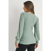 Hello Miz Women's Ribbed Long Sleeve V Neck Maternity Top - 3 of 4