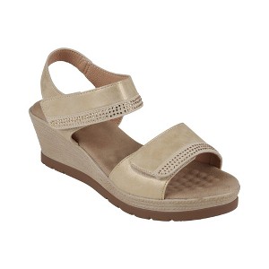 GC Shoes Jorda Embellished Velcro Comfort Slingback Wedge Sandals - 1 of 4