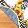 Collections Etc Sunflower Wreath Gingham Border Farmhouse Braided Accent Rug black - 3 of 3