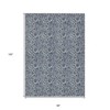Denim Blue And Navy Blue Floral Washable Indoor Outdoor Area Rug - 3 of 4