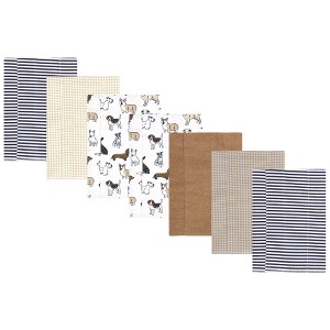 Luvable Friends Hudson Baby Flannel Burp Cloths 7pk Set - 1 of 2