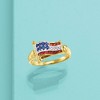 Ross-Simons 0.20 ct. t.w. Ruby and .10 ct. t.w. Sapphire Flag Ring With Diamond Accents in 18kt Gold Over Sterling - 4 of 4
