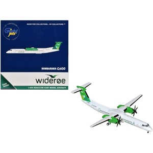 Bombardier Q400 Commercial Aircraft "Wideroe" (LN-WDM) White with Green Tail 1/400 Diecast Model by GeminiJets - 1 of 3