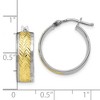 Black Bow Jewelry 10k White Gold & Yellow Rhodium Diamond Cut Round Hoop Earrings, 18mm - 4 of 4