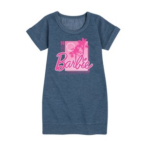 - Barbie - Pink Core Graphic Short Sleeve Fleece Dress - 1 of 4