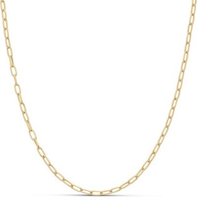 Attop 14K Gold Plated Paperclip Chain Necklace