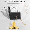 Karl Home Black Gold Heavy Duty Hydraulic Reclining Hair Stylist Salon Chair with Headrest - 4 of 4